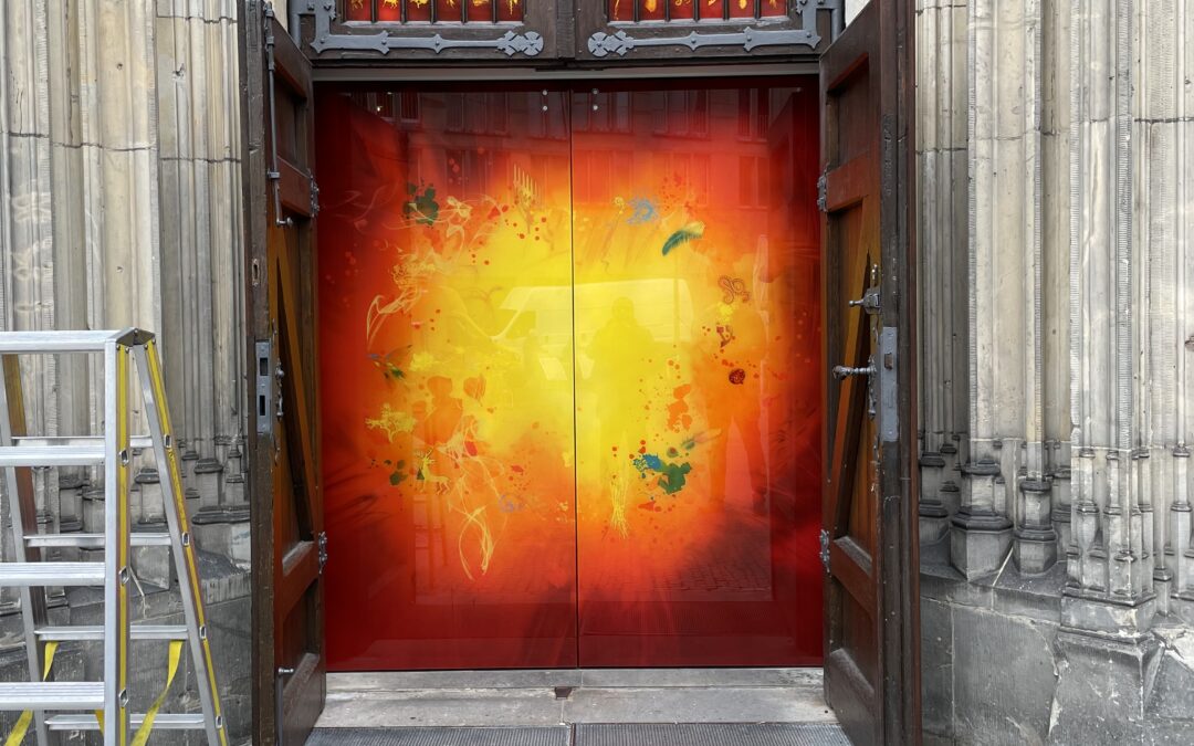 Neue Tür am Lambertikirchplatz